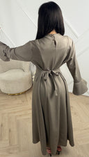 Elegante Abaya Maxi Jurk met Strikdetail