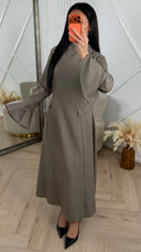 Elegante Abaya Maxi Jurk met Strikdetail