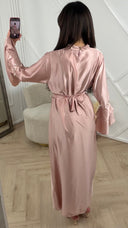 Elegante Abaya met Parel Details en Ceintuur