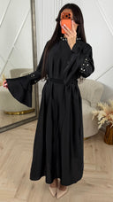 Elegante Abaya met Parel Details en Ceintuur