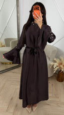 Elegante Abaya met Parel Details en Ceintuur