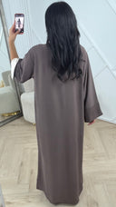 Elegante Maxi Jurk met Contrast Details