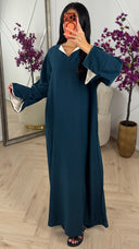 Elegante Maxi Jurk met Contrast Details