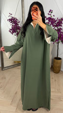 Elegante Maxi Jurk met Contrast Details