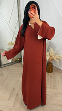 Elegante Maxi Jurk met Contrast Details
