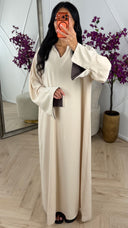 Elegante Maxi Jurk met Contrast Details