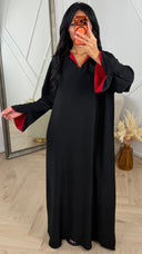 Elegante Maxi Jurk met Contrast Details