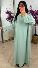 Elegante Maxi Jurk met Contrast Details