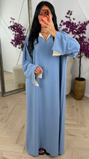Elegante Maxi Jurk met Contrast Details