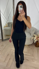 Flared Stretch Broek met Hoge Taille 375