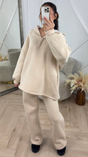 Fleece Two-Piece Hoodie Set met Rits & Steekzakken