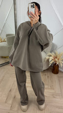 Fleece Two-Piece Hoodie Set met Rits & Steekzakken