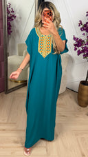 Maxi Kaftan Jurk met Luxe Borduursel en Viscose 1896