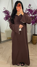 Elegante Maxi Jurk met Contrast Details