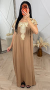 Geborduurde Maxi Kaftan Jurk 5802
