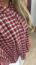 Geruite Blouse met Kraag en Wijde Mouwen