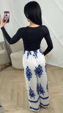 Bohemian Print Broek met Wijde Pijpen B502