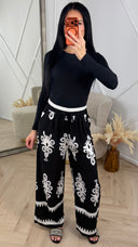 Bohemian Print Broek met Wijde Pijpen B502