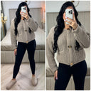 Crop Cardigan Pockets 3 Golden Buttons