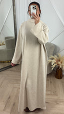 Jacquard Maxi Abaya met Opstaande Kraag