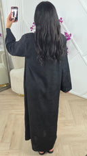 Jacquard Maxi Jurk met V-Hals en Steekzakken 009-1