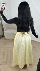 Jacquard Maxi Rok met Plooidetails