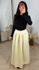 Jacquard Maxi Rok met Plooidetails