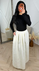 Jacquard Maxi Rok met Plooidetails
