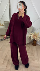 Jacquard Two-Piece Set met Halve Rits