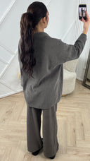 Jacquard Two-Piece Set met Halve Rits