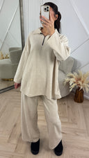 Jacquard Two-Piece Set met Halve Rits