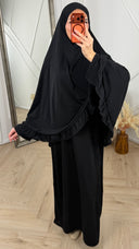 Jersey 2-Piece Khimar Set met Ruffle Rand