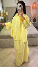 Katoenen Set met Strikmouwen & Maxi Rok