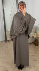 Khimar Maxi Jurk met Kantafwerking