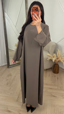 Khimar Maxi Jurk met Kantafwerking