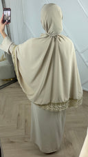 Khimar Maxi Jurk met Kantafwerking