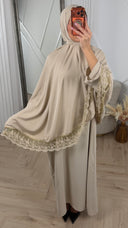 Khimar Maxi Jurk met Kantafwerking