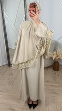 Khimar Maxi Jurk met Kantafwerking