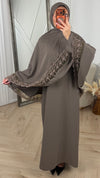 Khimar Maxi Jurk met Kantafwerking