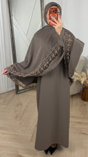 Khimar Maxi Jurk met Kantafwerking