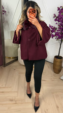 Korte Dames Mantel met Bontlook Kraag