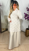 Lange Dames Jurk met Kant en Satijnlook Rok