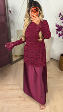 Lange Dames Jurk met Kant en Satijnlook Rok