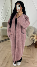 Lange Teddy Cardigan met Zakdetails