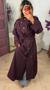 Lange Trenchcoat met Hoge Hals & Ceintuur