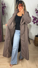 Lange Trenchcoat met Hoge Hals & Ceintuur
