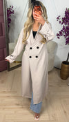 Lange trenchcoat met ceintuur