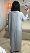 Lichte Maxi Jurk met V-Hals & Splitmouwen
