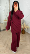 PRE ORDER Linen Style 2-Piece Set met Overslag en Wijde Broek WORDT 04-5 verzonden