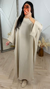 Linenstyle Abaya met wijde mouwen